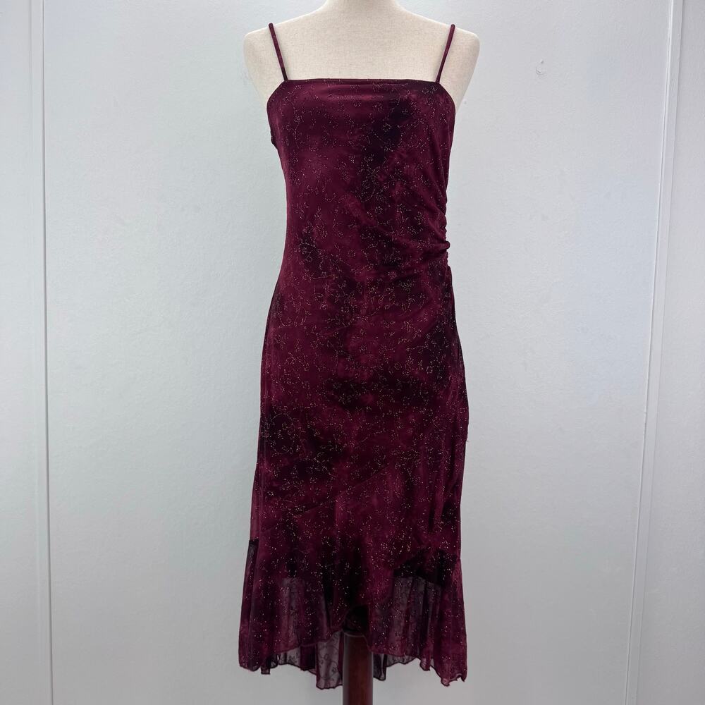 VTG Taboo Y2K Ruched Asymmetrical Fairy Dress Whimsical Coquette Romantic sz M